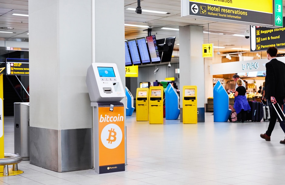 Bitcoin ATM at Schiphol Airport, Amsterdam. Image credit: schiphol.nl